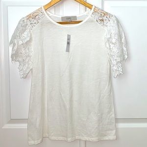 Loft Women’s Shirt w/ Lace shoulders size Small